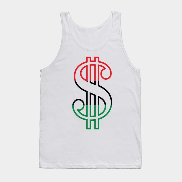 Dollar Sign (Red, Black & Green) Tank Top by forgottentongues
